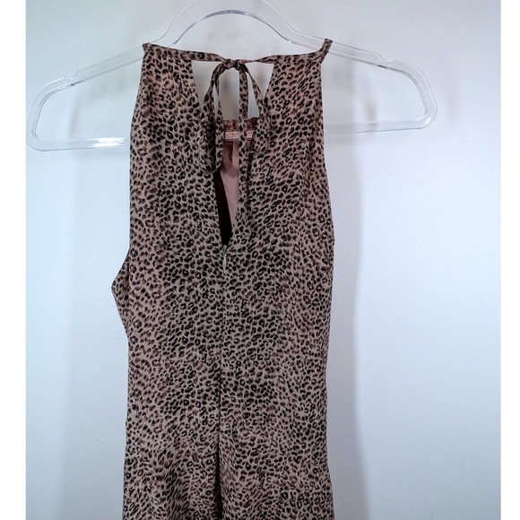 August Hale Leopard Print Halter Neck Maxi Dress Silk Tie Back Size 10 - Picture 7 of 8